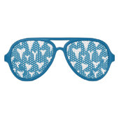 Haaientanden Grappig Blauw Aviator Zonnebril (Voorkant)