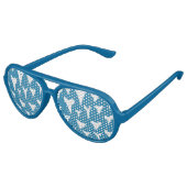 Haaientanden Grappig Blauw Aviator Zonnebril (Gekanteld)