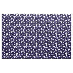 Haaientanden op Navy Blue Stof