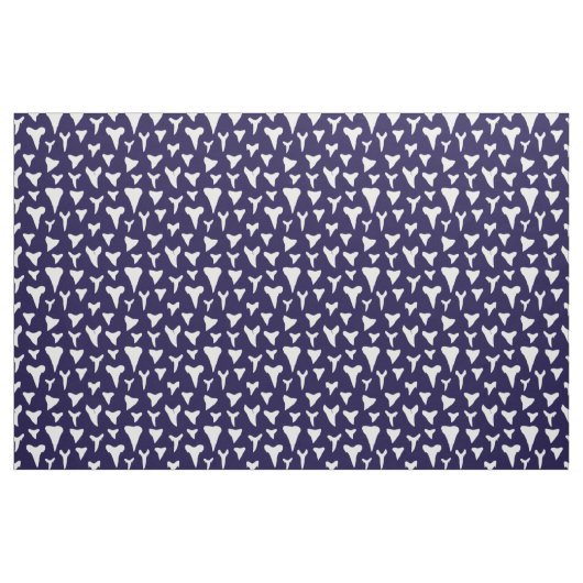 Haaientanden op Navy Blue Stof (Fat Quarter)