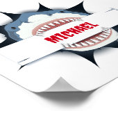 Haaientanden Open Mond Gepersonaliseerd Poster (Hoek)