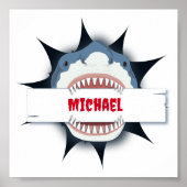 Haaientanden Open Mond Gepersonaliseerd Poster (Voorkant)