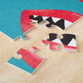 Haaientanden Rode Lippen Patroon Legpuzzel (Zijkant)