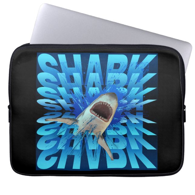 haaienteksteffect typografie  laptop sleeve (Voorkant)