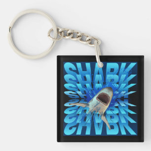 haaienteksteffect typografie sleutelhanger
