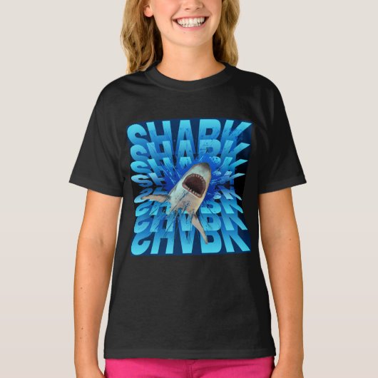 haaienteksteffect typografie t-shirt (Voorkant)