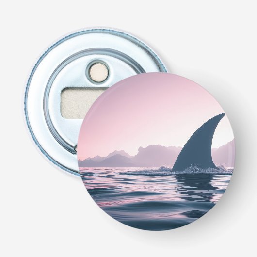 Haaienvin Kracht Button Flesopener (Voorkant)