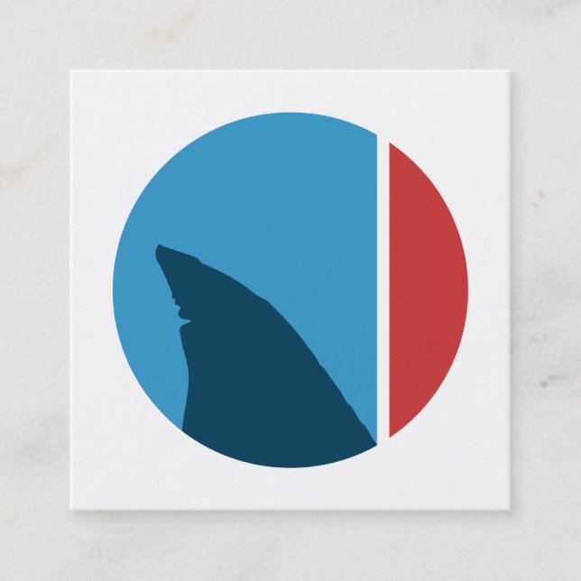 haaienvincirkel vierkante visitekaartje (Voorkant)