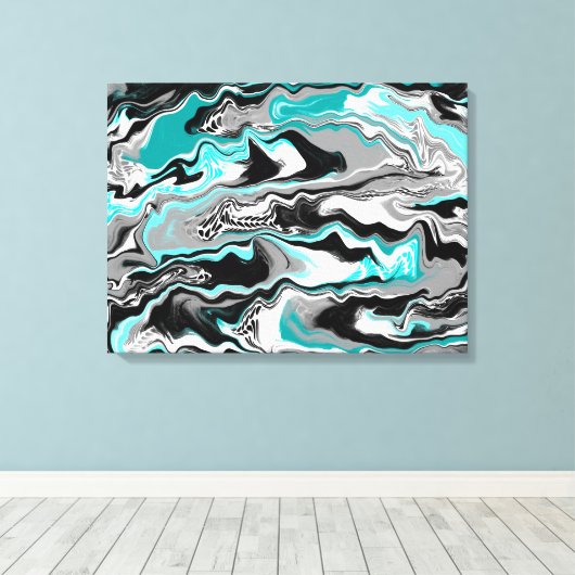 Haaienvinnen Abstracte kunst Canvas Afdruk (Insitu (Houten vloer))