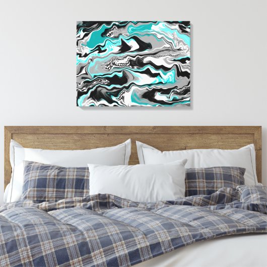 Haaienvinnen Abstracte kunst Canvas Afdruk (Insitu (Slaapkamer))