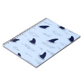 haaienvinnen naadloos patroon. notitieboek (Linkerzijde)