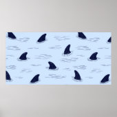 haaienvinnen naadloos patroon. poster (Voorkant)