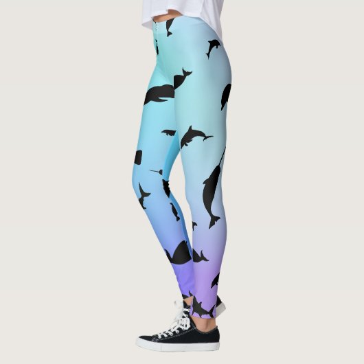 haaienvis op gradiënt oceaan leggings (Links)
