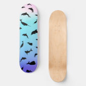 haaienvis op gradiënt oceaan persoonlijk skateboard (Voorkant)