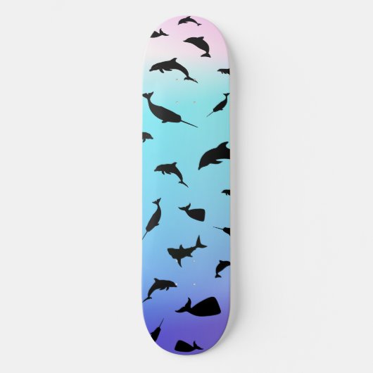 haaienvis op gradiënt oceaan persoonlijk skateboard (Voorkant)