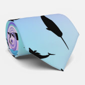 haaienvis op gradiënt oceaan stropdas (Opgerold)