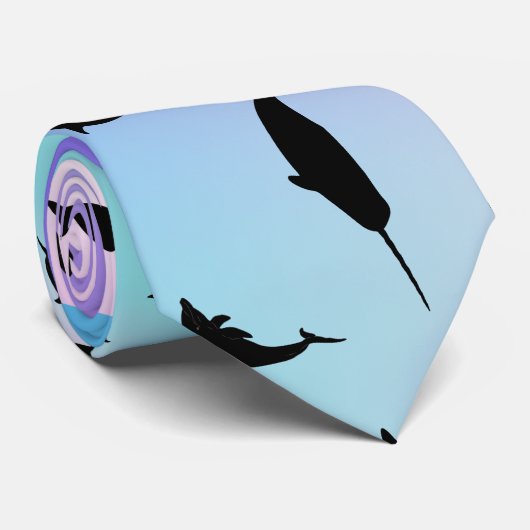 haaienvis op gradiënt oceaan stropdas (Opgerold)