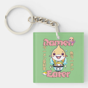Haaienvis Ramen Eater - Aziatische voedselliefhebb Sleutelhanger