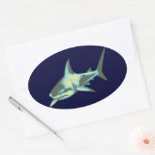 haaienvis, wilde dieren ovale sticker (Envelop)