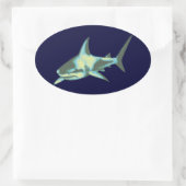 haaienvis, wilde dieren ovale sticker (Tas)