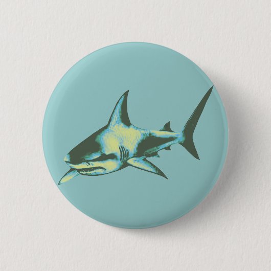 haaienvis, wilde dieren ronde button 5,7 cm (Voorkant)