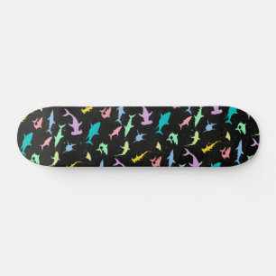Haaienvissen kleurrijke schaduw op Dark Galaxy Spa Persoonlijk Skateboard