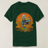  haaienvlek Funny Skeleton Riding S T-shirt (Design voorkant)