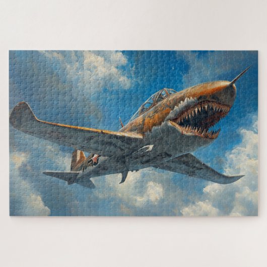 haaienvliegtuigpuzzel legpuzzel (Horizontaal)