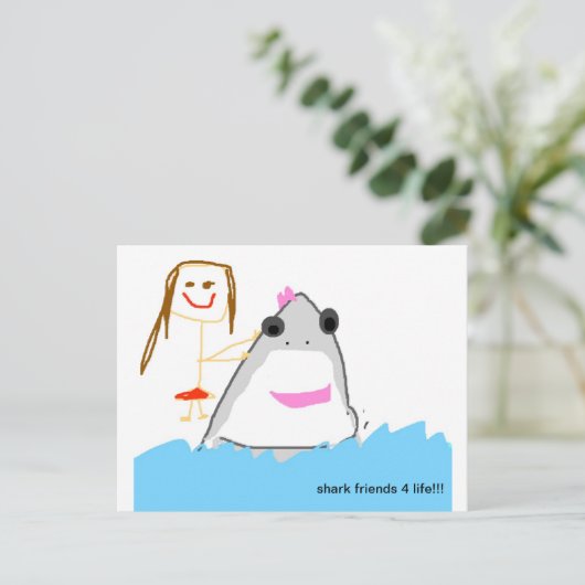 haaienvrienden briefkaart (Staand voorkant)