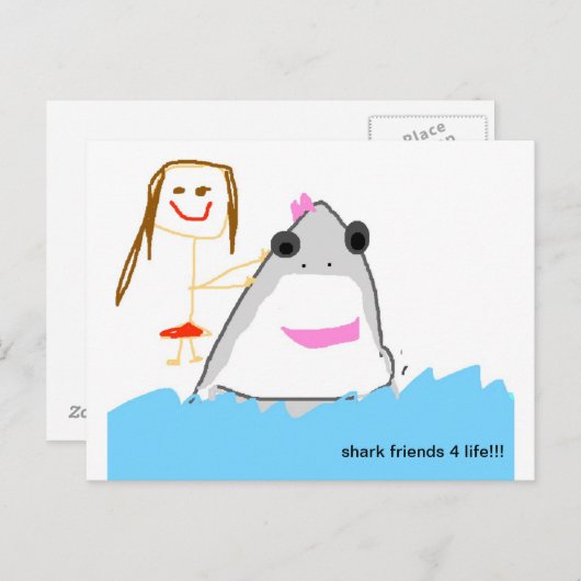 haaienvrienden briefkaart (Voorkant / Achterkant)