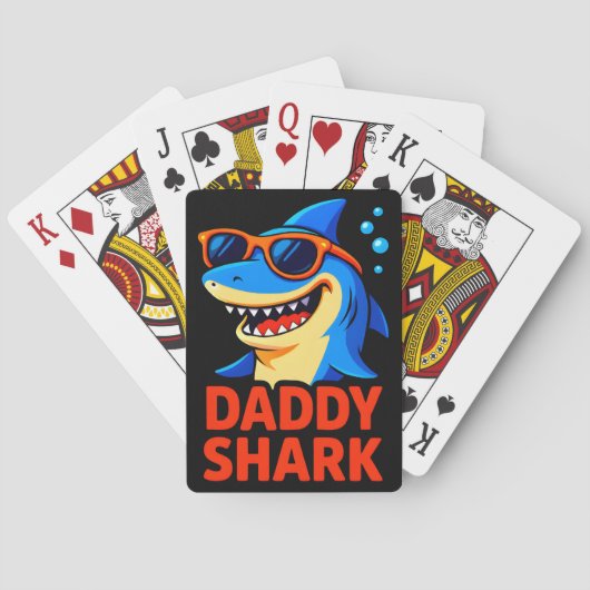 Haaihaai Papa Vaderdag Cadeaus Pokerkaarten (Achterkant)