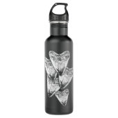 Haailiefhebbers Megalodon fossiele tand Waterfles (Voorkant)