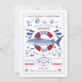 Haaiverjaardagsfeest uitnodiging (Voorkant)