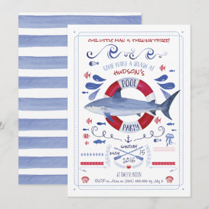 Haaiverjaardagsfeest uitnodiging