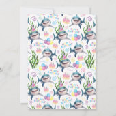 Haaiverjaardagsfeest Uitnodiging in het Wit (Achterkant)