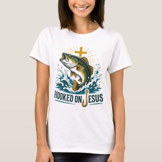 Haak aan Jezus: T-shirt voor Bassvissen