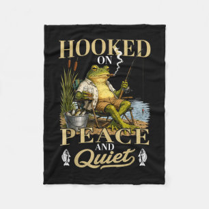 Haak aan vrede en rust grapvissende kikker  fleece deken
