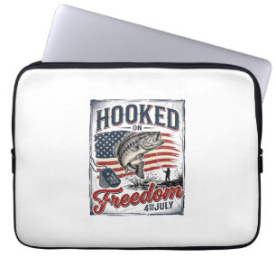 Haak aan vrijheid 4 juli vissen laptop sleeve