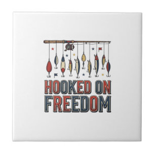 Haak aan vrijheid Patriotisch vis shirt ontwerp_1 Tegeltje