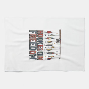 Haak aan vrijheid Patriotisch vis shirt ontwerp_1 Theedoek
