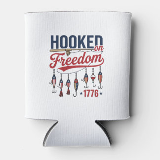 Haak aan vrijheid Patriotisch vis T-shirt ontwerp  Blikjeskoeler