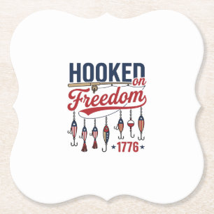 Haak aan vrijheid patriottisch T-shirt ontwerp voo Kartonnen Onderzetters