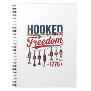 Haak aan vrijheid patriottisch T-shirt ontwerp voo Notitieboek
