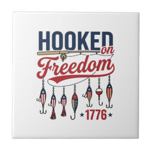 Haak aan vrijheid patriottisch T-shirt ontwerp voo Tegeltje