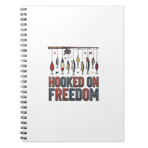 Haak aan vrijheid patriottisch vis shirt ontwerp_1 notitieboek