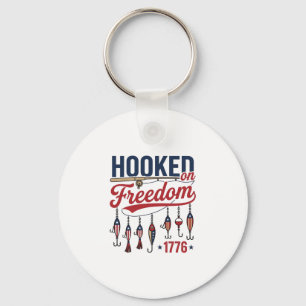 Haak aan vrijheid patriottisch vis shirt ontwerp ( sleutelhanger