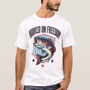 Haak aan vrijheid vintage bas fishing shirt ontwer