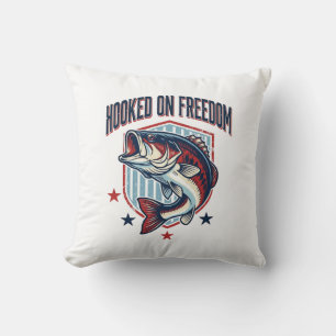 Haak aan vrijheid vintage basisshirt ontwerp kussen