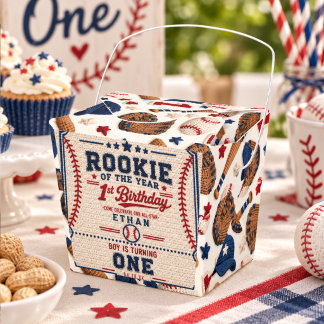 Haak Baseball Ticket 1e verjaardag baby jongen Bedankdoosjes