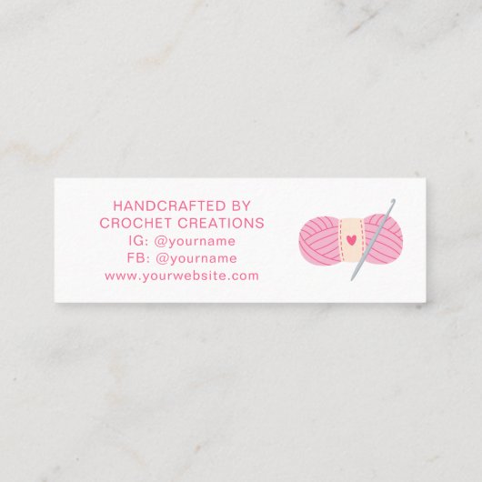 Haak Bedankt Small Business Haakwerk Mini Visitekaartje (Achterkant)